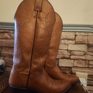 Justin Boots Tan Leather Western Boots
